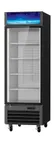 image of Blue Air BGF23B-HC - 23 cu ft Glass Door Freezer, 27" Black, R290, 1/2 HP 115V, Light, Shelves, 4” Casters