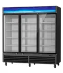 image of Blue Air BGF72B-HC 72 cu.ft Glass Door Freezer, Black Steel, 12 Shelves, LED, Digital Temp, R290