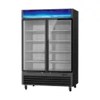 image of Blue Air BGM49B-HC Two‑Section 49 cu ft Glass Door Merchandiser Steel 1/2 HP Compressor R290 4‑Caster
