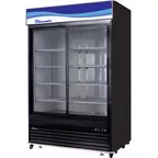 image of Blue Air BKGM48SLB-HC 54" Black Refrigerated Sliding Glass Door Merchandiser, 44.85 cu. ft.