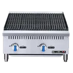 image of Blue Air BLCB24 24" Countertop Gas Radiant Charbroiler w/ (2) Burners, 70.000 BTU