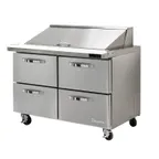 image of Blue Air BLMT48-D4-HC 48" Two Section Mega Top Sandwich Prep Table w/ 4 Drawers, 18 Pans