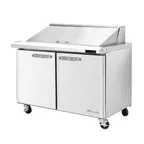 image of Blue Air BLMT48-HC 48" Two Section Mega Top Sandwich Prep Table w/ 2 Doors, 18 pans, 13 cu. ft.