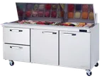image of Blue Air BLMT72-D2L-HC 72" Mega Top Sandwich Prep Table w/ 2 Drawers & 2 Doors, 30 Pans