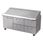 image of Blue Air BLMT72-D4RM-HC 72" Mega Top Sandwich Prep Table w/ 4 Drawers & 1 Door, 30 Pans