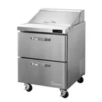 image of Blue Air BLPT28-D2-HC 27" One Section Sandwich & Salad Prep Table w/ 2 Drawers, 8 pans, 7 cu. ft.