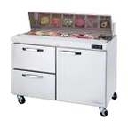 image of Blue Air BLPT48-D2L-HC 48" Sandwich & Salad Prep Table w/ 2 Drawers and 1 Door, 12 pans, 13 cu. ft.