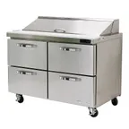 image of Blue Air BLPT48-D4-HC 48" Two Section Sandwich & Salad Prep Table w/ 4 Drawers, 12 pans, 13 cu. ft.