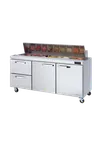 image of Blue Air BLPT72-D2L-HC 72" Sandwich / Salad Prep Table w/ 2 Drawers & 2 Doors, 18 pans, 20 cu. ft.