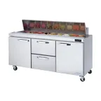 image of Blue Air BLPT72-D2M-HC 72" Sandwich / Salad Prep Table w/ 2 Drawers & 2 Doors, 18 pans, 20 cu. ft.
