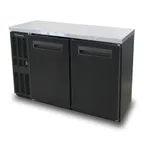 image of Blue Air BNB-48BT-HC 48" Two Solid Door Narrow Back Bar Cooler, Black Finish