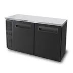 image of Blue Air BNB-60BT-HC 60" Two Solid Door Narrow Back Bar Cooler, Black Finish