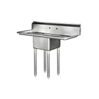 image of Blue Air BS1-18-12/2D 54" One Compartment Sink, 18"W x 18"L Bowl With 2 Drainboards