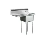 image of Blue Air BS1-18-12/L 39" One Compartment Sink, 18"W x 18"L Bowl w/Left-Hand Drainboard
