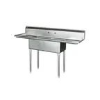 image of Blue Air BS2-18-12/2D Two Compartment Sink, 18"W x 18"L Bowl With 2 Drainboards