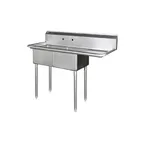 image of Blue Air BS2-18-12/R Two Compartment Sink, 18"W x 18"L Bowl w/Right-Hand Drainboard