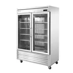 image of Blue Air BSR49G-HC 54" 2-Section Reach-In Refrigerator w/ 2 Glass Full Doors, Bottom Mount, Stainless Steel, 49 cu. ft.