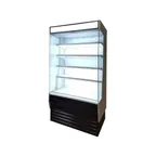 image of Blue Air BOD-48G 48" Vertical Open Display Case, Glass Side Panel, 4 Shelves, w/ Night Curtain, 26.8 cu. ft. 