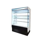 image of Blue Air BOD-60G 60" Vertical Open Display Case, Glass Side Panel, 4 Shelves, w/ Night Curtain, 33.9 cu. ft. 