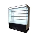 image of Blue Air BOD-72G 72" Vertical Open Display Case, Glass Side Panel, 4 Shelves, w/ Night Curtain, 41 cu. ft. 