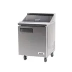 image of Bison Refrig BST-27 27" One Section Sandwich / Salad Prep Table w/ 1 Door, 8 pans, 6.5 cu. ft.