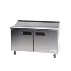 image of Bison Refrig BST-60 60" Two Section Sandwich / Salad Prep Table, w/ 2 Doors, 16 pans, 18.2 cu. ft.