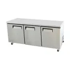 image of Bison Refrigeration BUR-72 72" Three Section Undercounter Refrigerator w/ 3 Doors, 23 cu. ft.