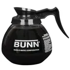 image of BUNN 42400.0024 Coffee Decanter, 64 Oz (2 Qt) Glass, Black Handle - 24/Pack