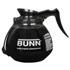 image of BUNN 42400.0203 Coffee Decanter – 64 Oz. (2 Qt) Glass, RFID Enabled, Black Handle – 3/Case