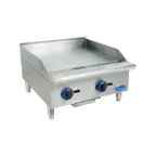 image of Globe C24GG 24" Countertop Gas Griddle, Manual Controls, 3/4" Steel Plate, 60.000 BTU