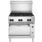 image of Wolf C36S-6B 36" Gas Restaurant Range w/ (6) Open Burners, (1) Standard Oven, 215.000 BTU