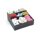 image of Cal-Mil 1260 Classic Coffee Condiment Unit 12x12x5.5, 9 Compartments, Black ABS Plastic