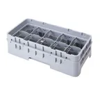 image of Cambro 10HC414151 Camrack Cup Rack, Soft Gray, Half Size, 9-7/8 x 19-3/4, 10 Compartments