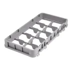 image of Cambro 10HE2151 Half Size Dish Rack Extender, 10 Compartments, Soft Gray, 19-3/4" x 9-7/8"