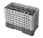 image of Cambro 10HS1114151 Camrack Glass Rack, Half Size, Soft Gray, 10 x 19.75 x 13.75, 10 Compartments, 3.4375 Max Dia, 11.75 Max Height