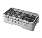image of Cambro 10HS318184 Camrack Glass Rack, Half Size, Beige, 10 Compartments, 3-5/8" Height