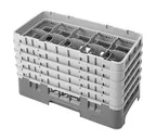 image of Cambro 10HS958151 Camrack Glass Rack, Soft Gray, Half Size, 10x19.75x12.125, 10 Compartments, 3.4375 Max Dia