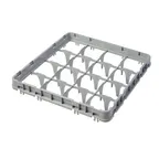 image of Cambro 16E1151 Full Size Dish Rack Extender, 16 Compartments, Soft Gray, 19-5/8" x 19-5/8" x 2"
