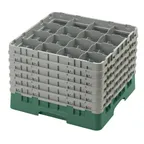 image of Cambro 16S1214119 Camrack Glass Rack, Sherwood Green, Full Size, 19-3/4 x 19-3/4, 16 Compartments