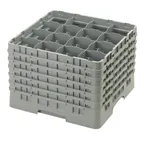 image of Cambro 16S1214151 Camrack Glass Rack, Soft Gray, Full Size, 19-3/4" x 19-3/4", 16 Compartments, 4-3/8" Max Dia
