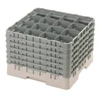 image of Cambro 16S1214184 Camrack Glass Rack, Full Size, Beige, 16 Compartments, 4-3/8" Max Dia, 12-5/8" Max Height