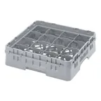 image of Cambro 16S318151 Camrack Glass Rack, Soft Gray, Full Size, 19-3/4" x 19-3/4", 16 Compartments
