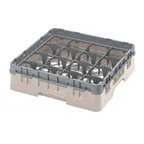 image of Cambro 16S318184 Camrack Glass Rack, Full Size, 19-3/4 x 19-3/4, Beige, 16 Compartments, 4-3/8 Max Dia