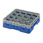 image of Cambro 16S418168 Camrack Glass Rack, Blue, Full Size, 19-3/4" x 19-3/4", 16 Compartments, 4-3/8" Max Dia