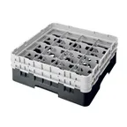 image of Cambro 16S434110 Camrack Glass Rack, Black, Full Size, 19-3/4 x 19-3/4, 16 Compartments