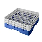 image of Cambro 16S434168 Camrack Glass Rack, Blue, Full Size, 19-3/4 x 19-3/4, 16 Compartments, 4-3/8 Max Dia, HACCP