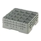 image of Cambro 16S534151 Camrack Glass Rack, Soft Gray, Full Size, 19-3/4" x 19-3/4", 16 Compartments