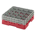 image of Cambro 16S534163 Camrack Glass Rack, Red, Full Size, 19-3/4" x 19-3/4", 16 Compartments