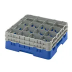 image of Cambro 16S534168 Camrack Glass Rack, Blue, Full Size, 19-3/4 x 19-3/4, 16 Compartments, HACCP Compliant