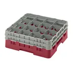 image of Cambro 16S534416 Camrack Glass Rack, Full Size, 19-3/4" x 19-3/4", 16 Compartments, Cranberry Red, HACCP Compliant